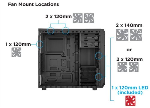Corsair Carbide SPEC-01 Case da Gaming, Mid-Tower ATX, Finestra Laterale, Nero avec LED Rosso