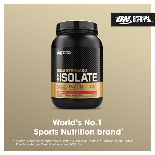 Optimum Nutrition ON Gold Standard 100% Isolate Pure Whey Protein, Naturally Occurring BCAAs and Glutamine, Pre and Post Workout, Strawberry Flavour, 31 Servings, 930 g - Image 3