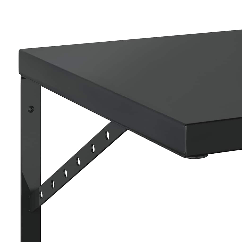 Generisch Wandregale 2 STK. 50x40 cm Schwarz Edelstahl,Möbel,Regalsysteme,Wandregale-3214517