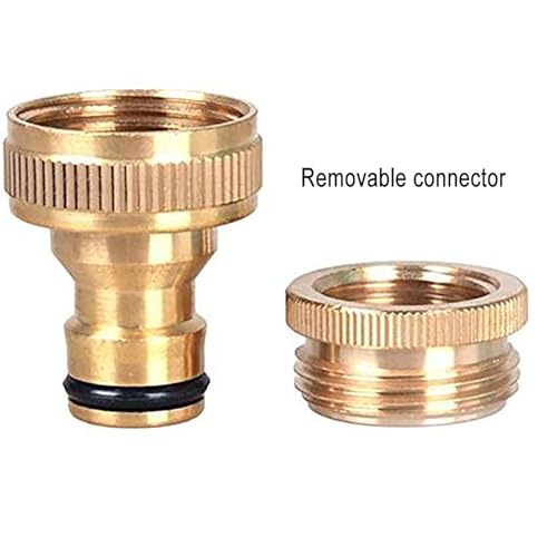 Brass Garden Outdoor Hose Tap Connector G 1/2 Inch Thread Female to GHT 3/4 I...