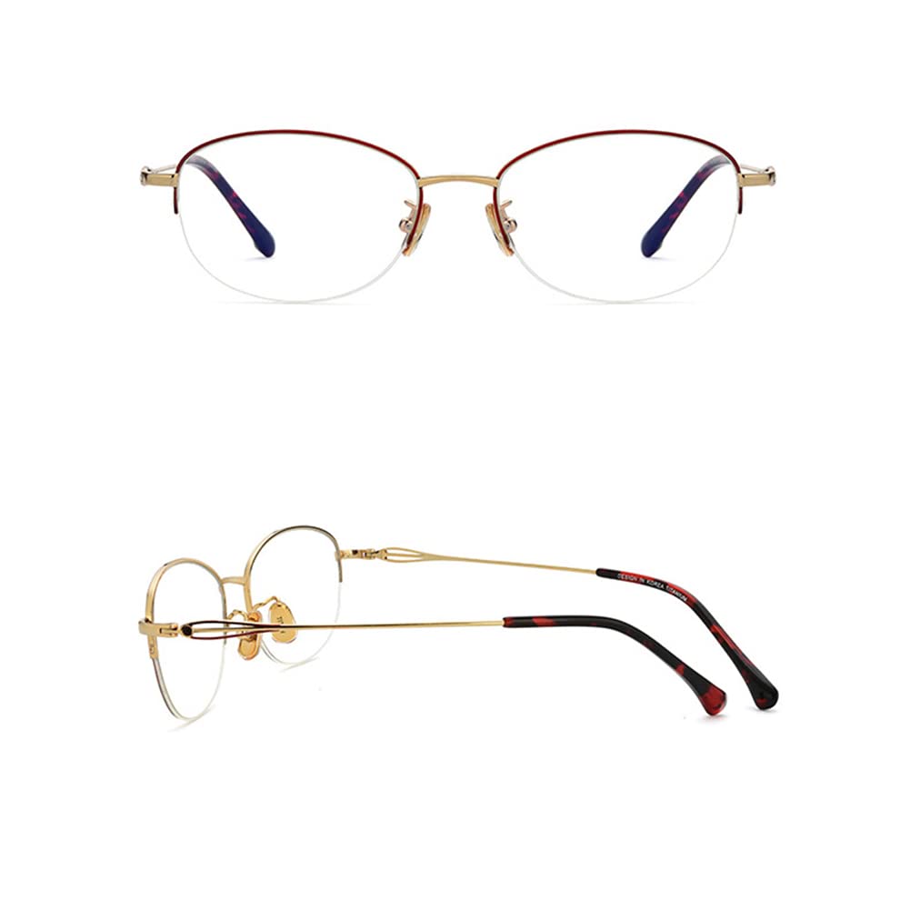 RICCIE Gafas de Lectura HD de Titanio Puro contra la luz Azul, 1,56 Lentes de Resina asférica/antirradiación Gafas dioptrías +1,0 a +3,0,01,+1.5
