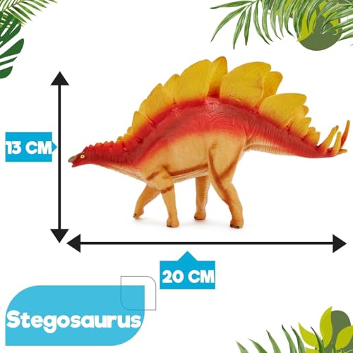 Image of SUPER TOY Stegosaurus Realistic Dinosaur Toy for Kids 3-15 Years Big Size, 8 Inch Jumbo Dinosaur Action Figure Wildlife Educational Animal Toy for Boys Girls Realistic Detailed Dino Collection
