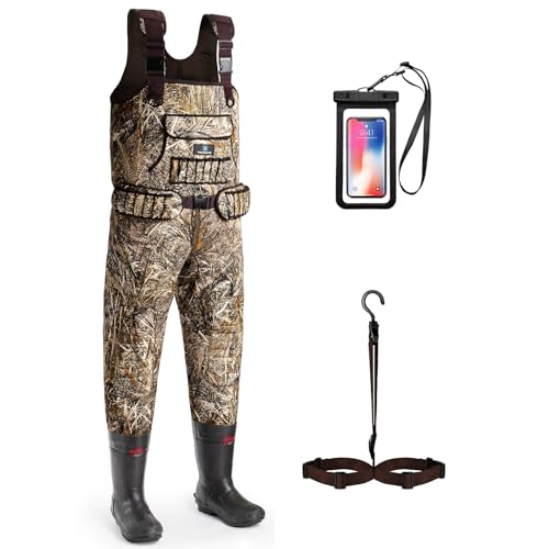 Trudave Chest Waders, 4.5mm Waterproof Neoprene Hunting Wader for Men & Women with 600G Insulated Boots