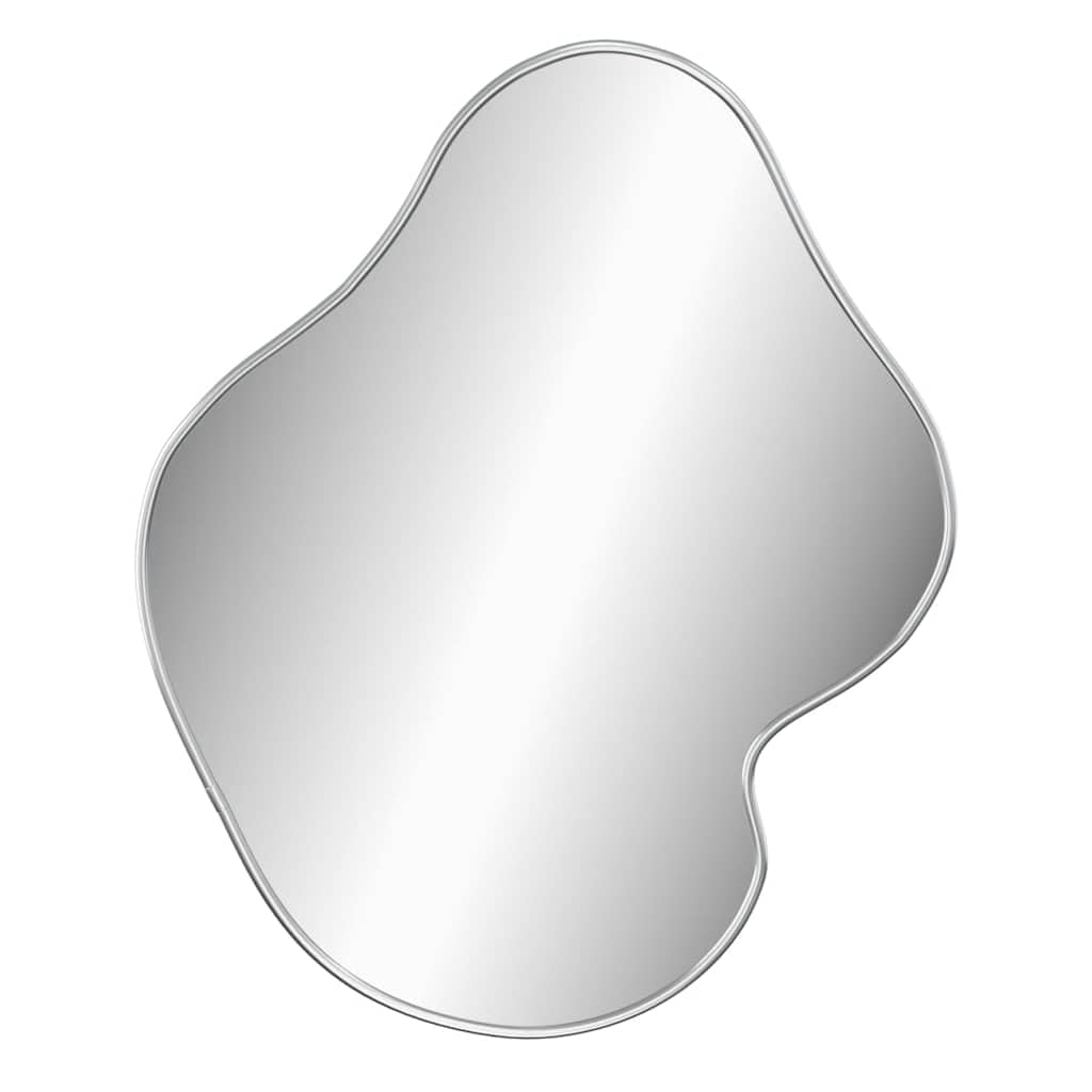KGHFDVB Minimalist Wall Mirror 60x50 cm, Silver Wall Mounted Mirror with PVC Frame, Clear Glass Vanity for Bedroom, Living Room, Bathroom, Hallway Decor