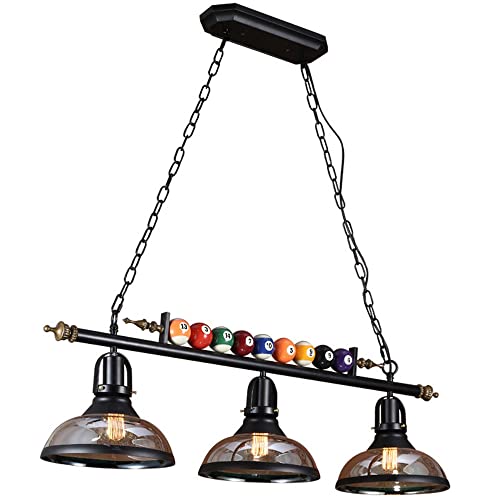 Lustre suspension billard en fer forgé au design nordique épuré
