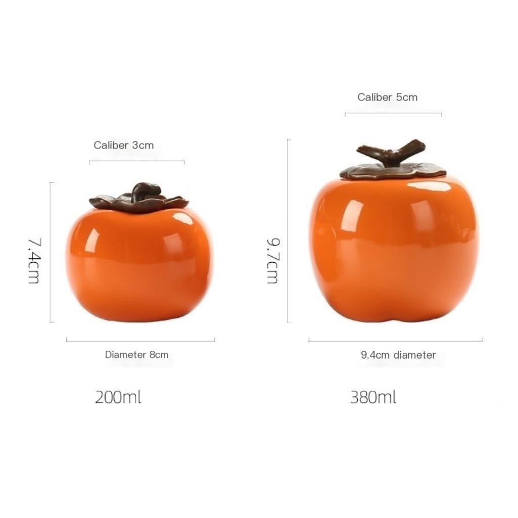 CMBSSTFC Słoik na cukier Kreatywny ceramiczny Persimmon Słoik do przechowywania luźnej herbaty Słoik na cukierki Zapieczętowany słoik Słoik do przechowywania w kuchni domowej Podwójny słoik/cztery