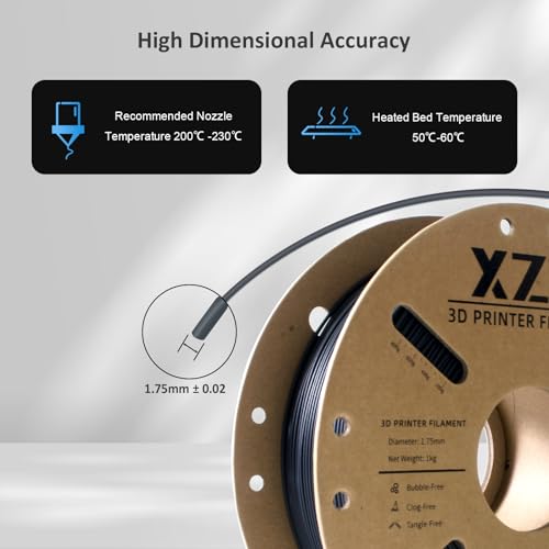 XZN Filamento PLA de fibra de carbono 1,75 mm Filamento de impressão 3D reforçado CF PLA filamento d