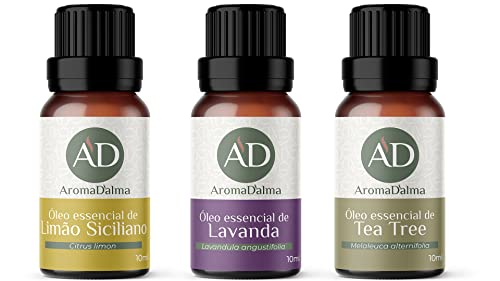Kit 3 Óleo Essencial para Aromaterapia - Lavanda, Limão Siciliano...