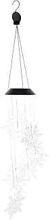 CAXUSD Carrilhão De Vento Solar Luz Lanterna Candelabro Sinos De Vento Ao Ar Livre Sinos De Vento De Beija-Flor Luzes Penduradas Ao Ar Livre Vento Floco De Neve Móvel De Vento Jardim