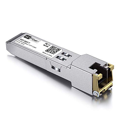 Image of H!Fiber Auto-Negotiation SFP to RJ45 Module, 10 /100 /1000BASE-T Ethernet Transceiver for Cisco GLC-T(10 /100 /1000) /SFP-GE-T(10 /100 /1000), Cisco Meraki and More, up to 100m (328 Ft),2 Pack