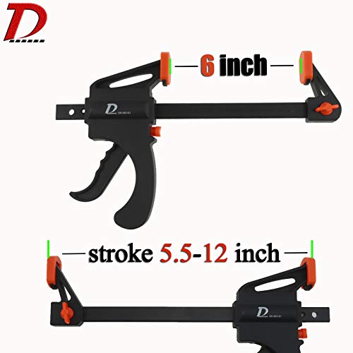 image for D DUSSAL Quick Grip Clamps for Woodworking 2 Different Size Ratchet Ba
