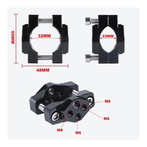 Projecteurs et feux antibrouillard moto avec riser guidon 17-32 mm