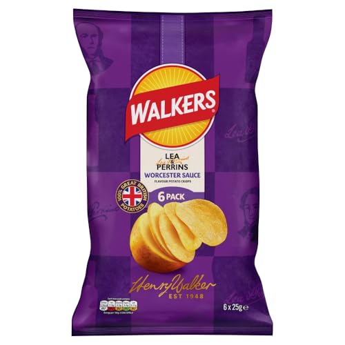 Walkers Lea & Perrins Worcester Sauce Multipack Crisps 6x25g