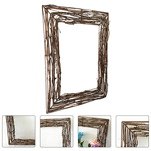 Cabilock Square Wreath Ring Grapevine Wreath Vine Branch Wreath Natural Rattan Vine Ring Wreath Garland Base Wreath Hoop Ring For Crafts Door Decoration Hanging Floral Hoop #TOP6
