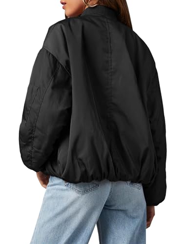 Tankaneo Womens Zip Up Bomber Jacket Oversized Fashion Casual Fully Lined Winter Coats With Pockets4