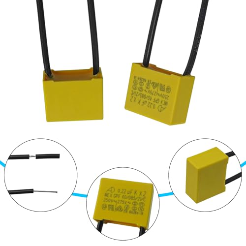 6 Pcs Safety Capacitors Removal Interference Capacitors Polypropylene Film 12mm Capacitor Capacitance 0,22µF 275V X2