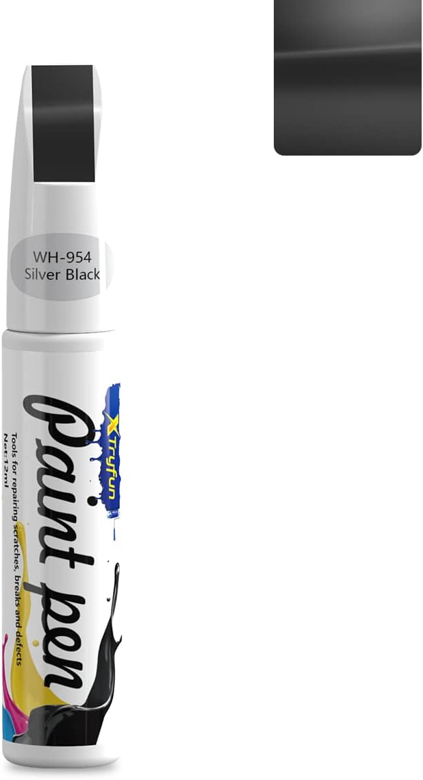 Touch Up Paint for Cars Paint Scratch Repair, Waterproof Auto Scratch Remover Pen (Silver Black)