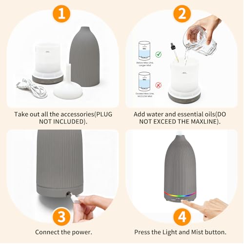 Image of URPOWER 100ML Essential Oil Diffuser Ultrasonic Cool Mist Humidifier with 7 LED Lights, Timer & Auto-Off Quiet Aromatherapy Scent Diffuser for Home Bedroom Office Relaxation