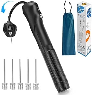 Tomario Sport Ball pump with 6 needles and 12CM Extendable Cable, Football Air Pumps & Accessories Durable Dual-action for Football, Netball,Rugby Ball, Volleyball, Basketball