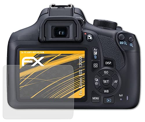 atFoliX Screen Protector compatible with Canon EOS 1300D / EOS Rebel T6 Screen Protection Film, anti-reflective and shock-absorbing FX Protector Film (3X)