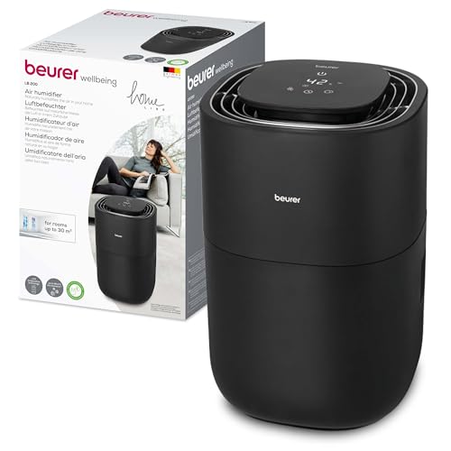 Beurer LB 200 Luftbefeuchter mit energieeffizienter Kaltverdunstungstechnologie, hygienische konstante Befeuchtung der Luft, mit Filtertrocknungsfunktion, 3 Befeuchtungsstufen, für Räume bis ca. 30m²