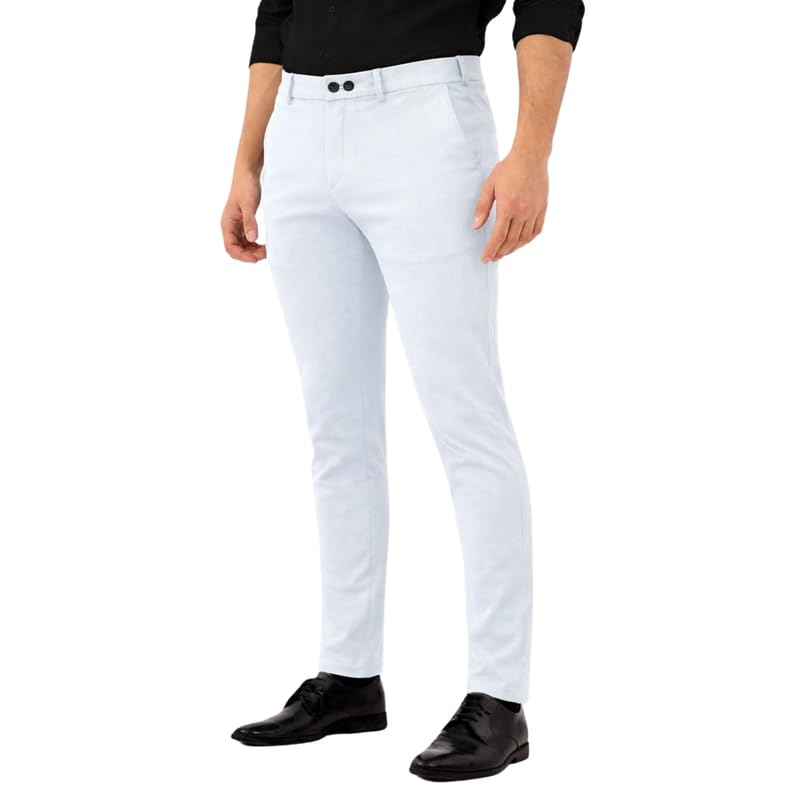 Men’s Slim Fit Formal Trousers | Lycra Blend Stretch Fabric | Solid Regular Trouser for Office, Business & Casual Wear | Comfortable Breathable Pants for Men-picture-41