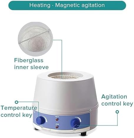 Manto calefactor de 1000 ml, agitador de 100-2400 W con termorregulación y agitación, temperatura máxima de 380 °C para uso en laboratorio
