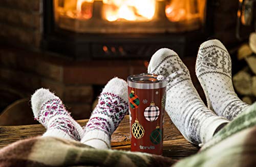 Tervis Plastic Made In Usa Double Walled Christmas Holiday Ornaments Insulated Tumbler Cup Keeps Drinks Cold & Hot, 16Oz Mug, Clear #TOP2