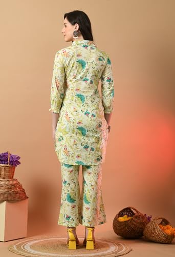 Image of feranoid Co Ord Set Collared Straight 4 Button Kurta with Plazzo