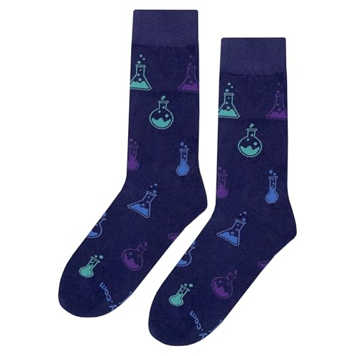 Chemistry Potion Dress Socks Funny Novelty Crazy Fun Design Men Size 8-12 Cotton Casual Crew Colorful Funky Fancy Socks Gift for Men