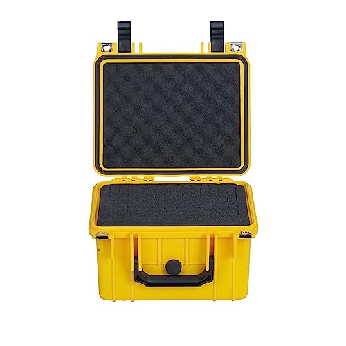 Image of MEIJIA Portable All Weather IP67 Waterproof Camera Case,hard case with Customizable Fit Foam,Fit Use of Drones,Camera,Equipments,10.62 x9.68x6.87inches (Yellow)