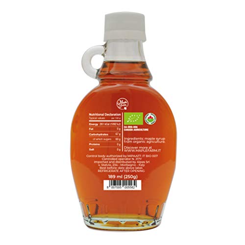 MapleFarm - Biologische ahornsiroop - OGANIC Canadian maple syrup DARK - 250 g - Grade A - BIO maple syrup - pancake… - Afbeelding 3