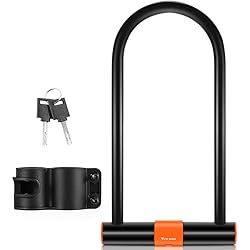 Candado U Lock Bianchi Mabe - Candado U-Lock para Bicicleta | Candado de Alta Seguridad | Acero al Carbono | Inoxidable y Duradero | Antirrobo en U Resistente al Agua y al Calor | Cerradura Oculta | Color naranja
