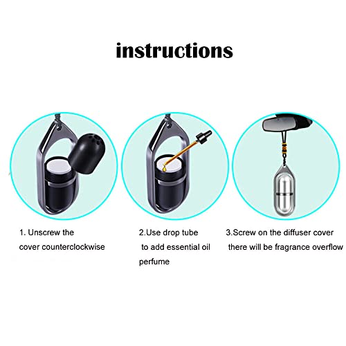 Image of Car Perfume Pendant Air Freshener Essential Oil Diffuser Cute Car Rear View Mirror Accessories Hanging Decor (Silver)