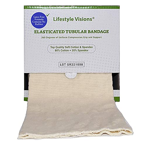 Compression Tubular Bandage Size H For Large Legs, Knees, Or Arms – Latex Free Stockinette Cotton Spandex – Fits Comfortably And Delicate To The Skin - Measures 6" (15 Cm) Wide - By Lifestyle Visions #TOP1