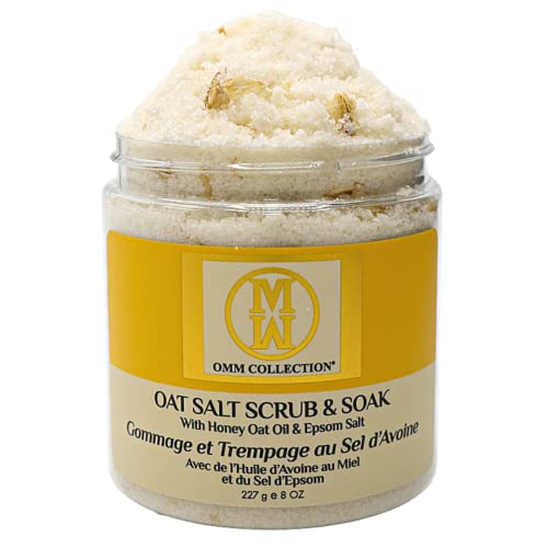 Omm Collection Natural Oat & Dead Sea Salt Scrub Body Exfoliator - Essential Oils, Deep-Cleansing, Body, Hand & Leg Scrub, Exfoliate Body Scrub For Oily Skin, Acne, Ingrown Hairs & Dead Skin Remover #TOP5