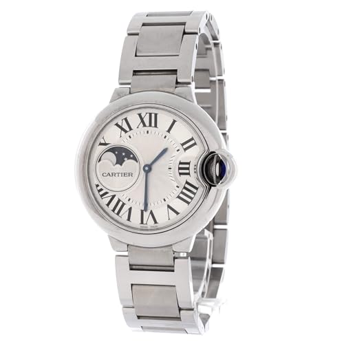 Pre-Loved Ballon Bleu de Cartier Moonphase Automatic Watch Stainless Steel 37, Silver3