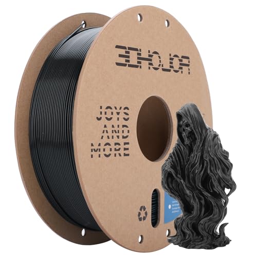 Image of 3DHoJor PLA Filament 1.75mm Black,3D Printing Filament,1kg Cardboard Spool (2.2lbs), Fit Most FDM 3D Printer,Dimensional Accuracy + /- 0.03 mm,Vacuum Packaging, No Brittle Filaments