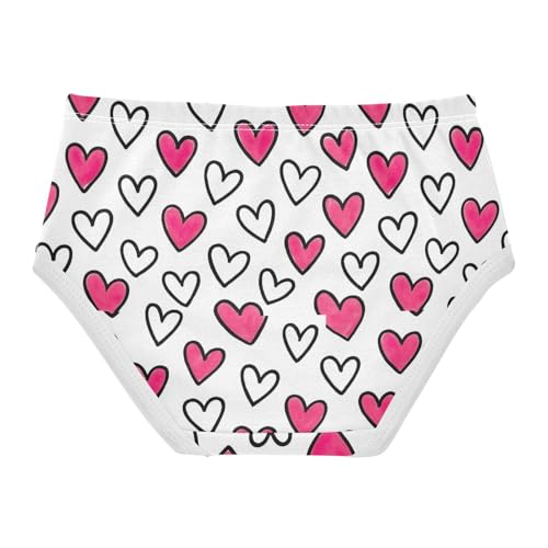 Joisal Toddlers Underwear Floral 2t Cotton Panties for Girl Colorful Kids Undies Briefs White Pink Hearts Cartoon2
