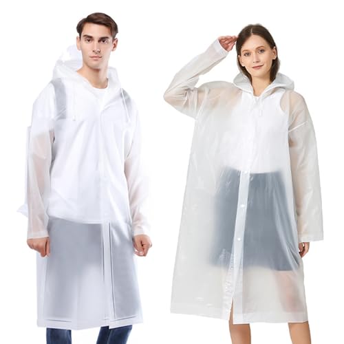 La Mejor Lista de Venta de Impermeables para Lluvia al mejor precio. 49 YEELEWO 2PCS Impermeables para Lluvia, Capas de Agua para Adultos Hombres y Mujeres, Reutilizable EVA Impermeable, Poncho Impermeable,Chubasqueros.