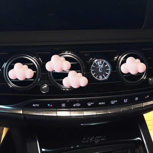 Image of Pink Cloud Car Air Freshener - 4 Pcs Cute Cloud Car Diffuser Vent Clips for Women