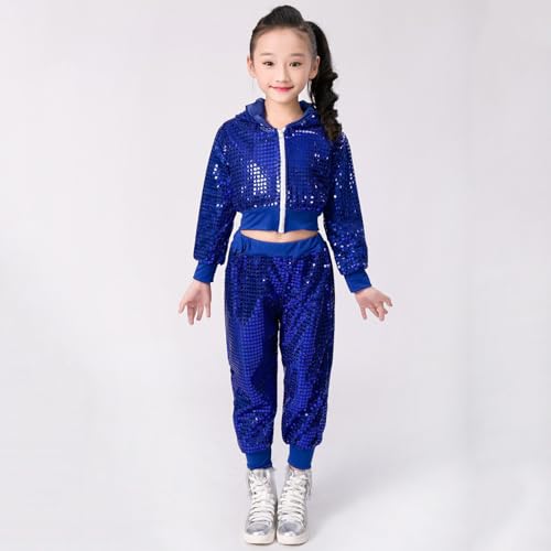 Conjunto infantil de lentejuelas para niñas color azul de 6 a 7 años 3