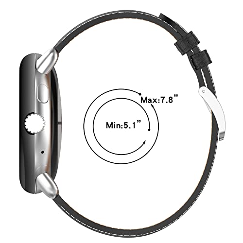 FitTurn Band Compatible with Google Pixel 4 3 41mm/2 1 Leather Watch Band for Women Men Replacement Classic Durable Accessory Metal Head Grain Strap Buckle Wrist Band for Google Pixel Watch 4 41mm(Dark Brown) by FitTurn - Used condition - Image 4