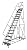 Tri-Arc KDED115246 15-Step All-Directional Steel Rolling Industrial & Warehouse Ladder with Perforated Tread, 24-Inch Wide Steps