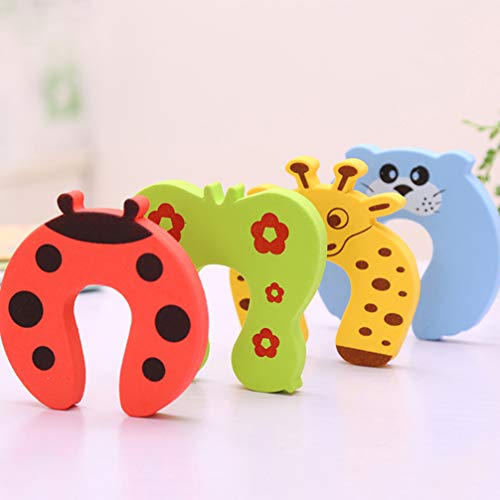 FAVOMOTO 20 Pcs Dedo Pitada Guarda Cartoon Animal Bebê à Prova de Espuma Macia Porta Batendo Rolha d