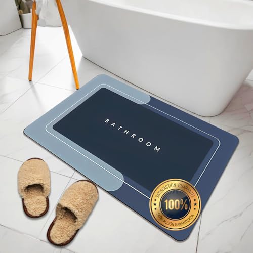 VITALIF® SÚPER Alfombrilla Baño Antideslizante de Diatomitas Premium | Stone Bath Mat | 60x40 cm | Alfombrilla Baño Secado Rapido | Flexible, Suave y Absorbente | Antimoho | Alfombra de Baño