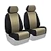 Coverking Custom Fit Front 50/50 Bucket Seat Cover for Select Honda Pilot Models - Neoprene (Tan with Black Sides)
