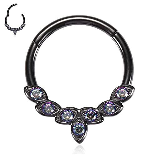 FUNLMO Septum Ring Daith Rook Helix Conch Tragus Piercing Jewelry 316L Surgical Steel Nose Ring Hoop Cartilage Earring 20G 18G 16G 14G