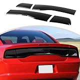CheroCar Tail Light Lamp Cover Guard Trim Decor Exterior Accessories for 2011-2014 Dodge Charger, Smoked Black