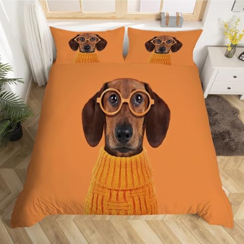 Housse de Couette 200x200 Teckel en Microfibre Douce à Fermeture Éclair - 3
